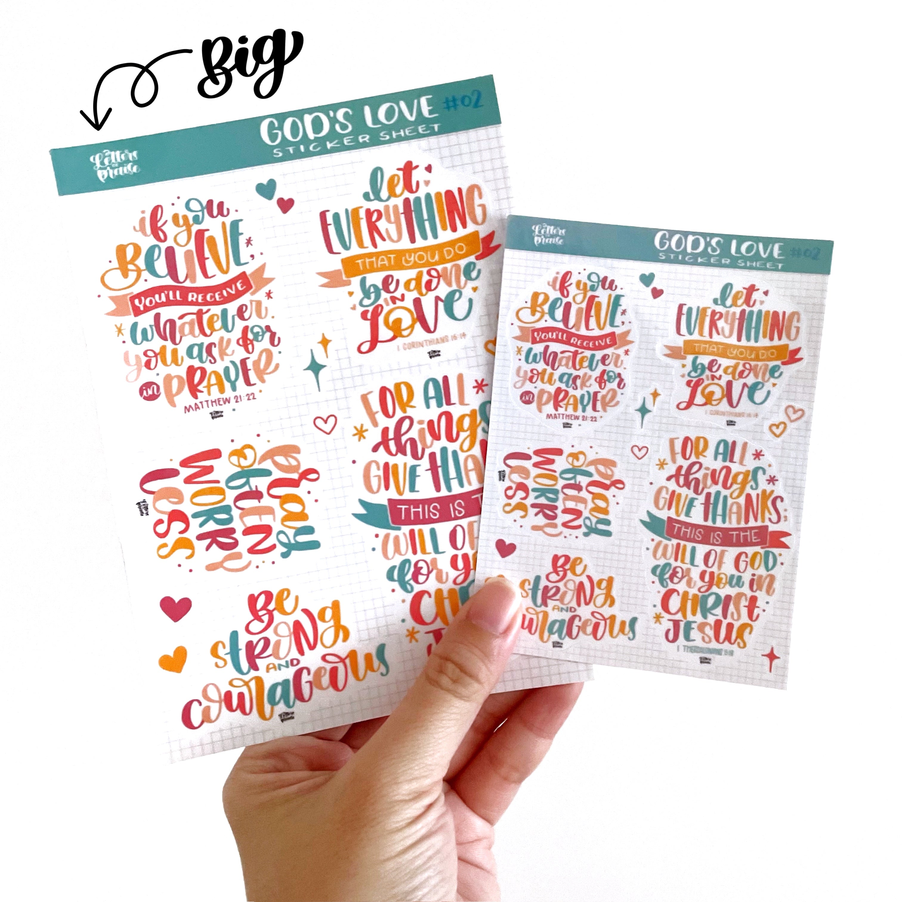God’s Love #02 Christian Sticker Sheet for Bible Journaling, Bullet  Journalling and decorating (Waterproof, Holographic)